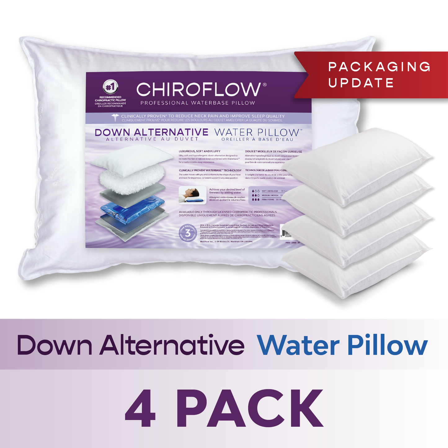 Chiroflow Down Alternative Pillows (4-Pack)