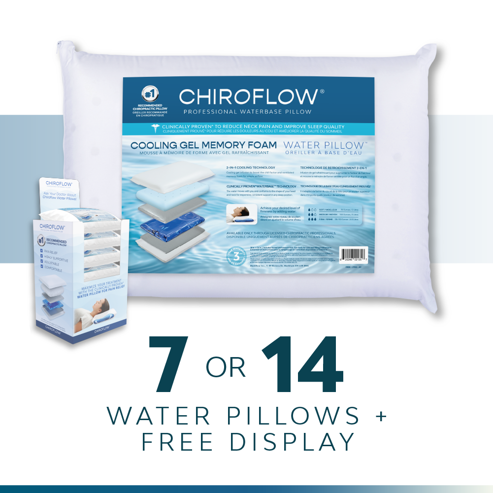 Chiroflow Cooling Gel Memory Foam Water Pillows - Multi-Pack Options