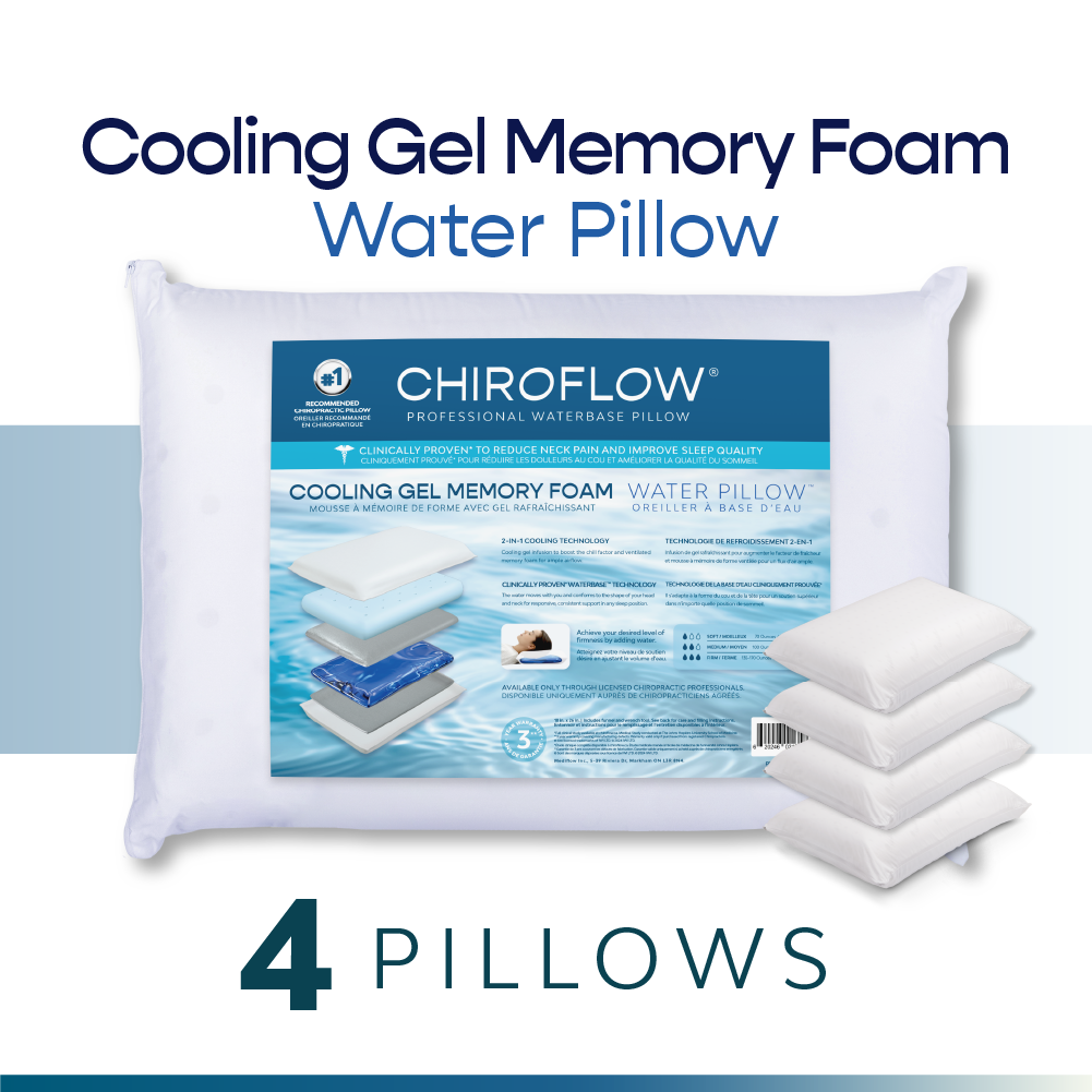 Chiroflow Premium Cooling Gel Memory Foam (4 Pillows)