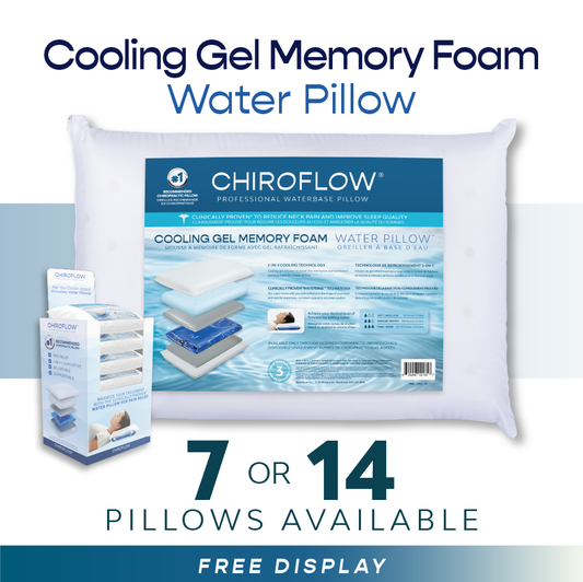 Chiroflow Cooling Gel Memory Foam Water Pillows - Multi-Pack Options