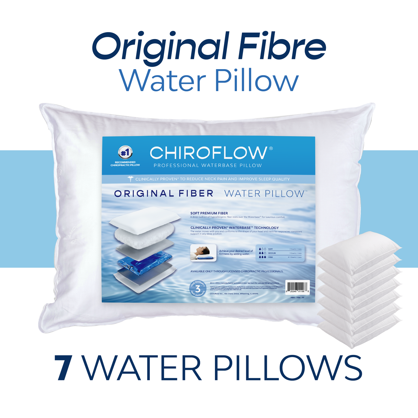 Chiroflow Original Fibre Water Pillows - Holiday Multi-Pack Options