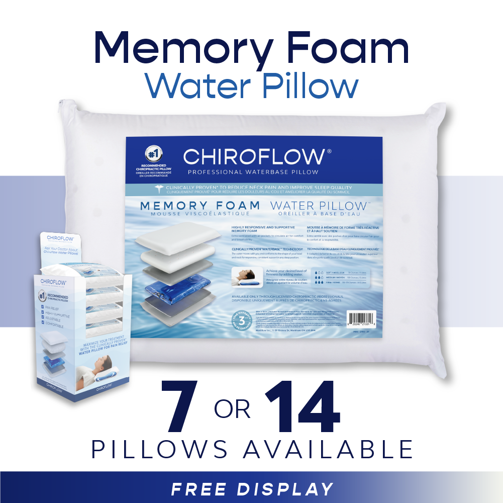 Chiroflow Premium Memory Foam Water Pillows - Multi-Pack Options