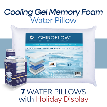 Chiroflow Cooling Gel Memory Foam Water Pillows -  Holiday Multi-Pack Options