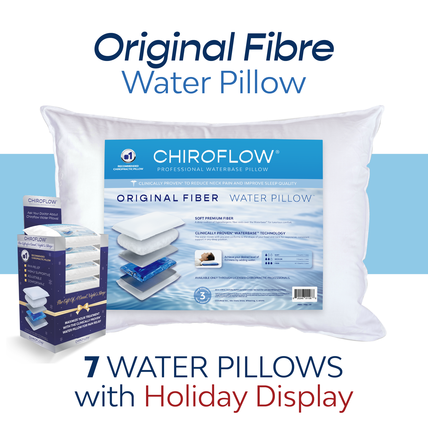 Chiroflow Original Fibre Water Pillows - Holiday Multi-Pack Options