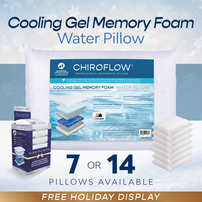 Chiroflow Cooling Gel Memory Foam Water Pillows -  Holiday Multi-Pack Options