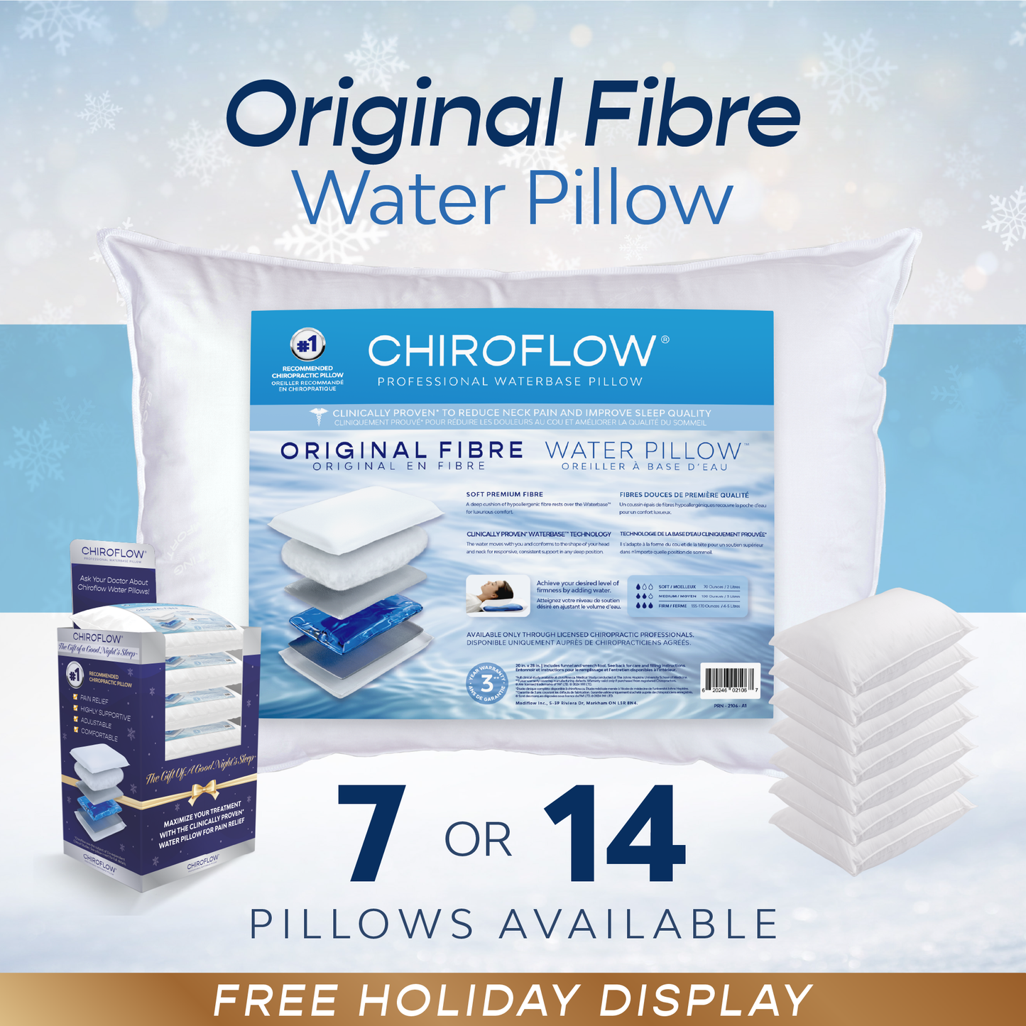 Chiroflow Original Fibre Water Pillows - Holiday Multi-Pack Options