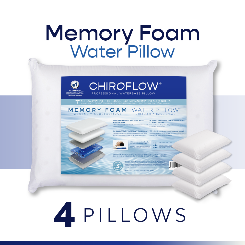 Chiroflow Premium Memory Foam Pillow (4-Pack)