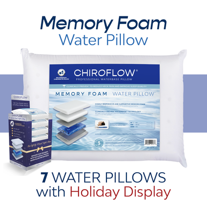 Chiroflow Premium Memory Foam Water Pillows - Holiday Multi-Pack Options